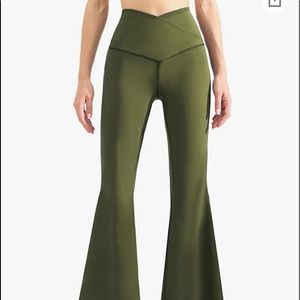 Green crisscross yoga pants!